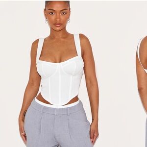 PrettyLittleThing White Structured Corset Top